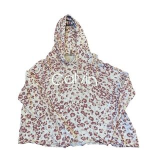 Calvin Klein Cream and Pink Patterned Crop Hoodie
